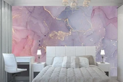 Marble wallpaper for bedroom design