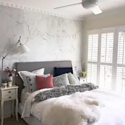 Marble wallpaper for bedroom design