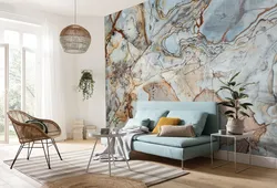Marble wallpaper for bedroom design