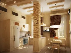 Columns in the kitchen interior photo