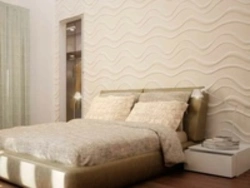 Decorative plaster in the bedroom design photo