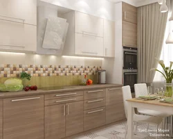 Combination Of Milky Kitchen In The Interior