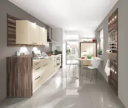 Combination of milky kitchen in the interior