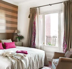 Curtain design photo in a small bedroom photo