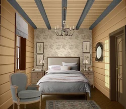 Wall decoration with clapboard in apartment photo