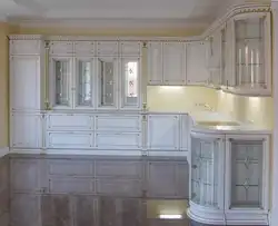 Kitchen interior white gold