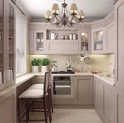 Small Beige Kitchen Design