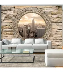 Fresco On The Wall In The Living Room In A Modern Style Photo