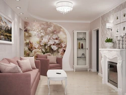 Fresco on the wall in the living room in a modern style photo