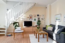 Living Room Interior With Stairs To The Second