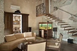 Living room interior with stairs to the second