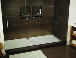 Tray in the bathroom interior photo
