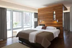 Bedroom interior design with slats