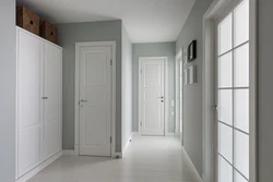 Gray Laminate And Gray Doors In The Interior Of The Apartment