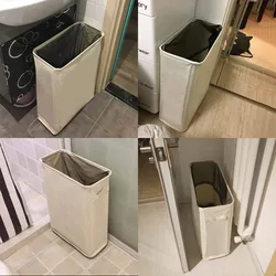 Laundry basket in the bathroom in the interior