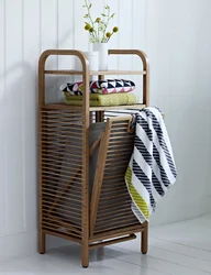 Laundry Basket In The Bathroom In The Interior