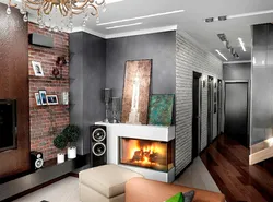 Fireplace in the interior of an apartment in Khrushchev