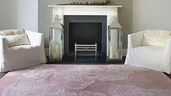 Gray carpets in the living room interior photo