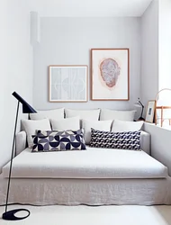 In the bedroom instead of a bed there is a sofa photo of the interior