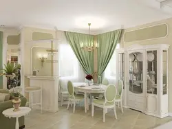 Mətbəx qonaq otağı zeytun dizaynı