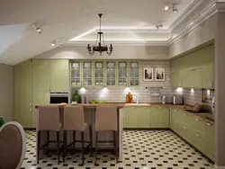 Kitchen living room olive design