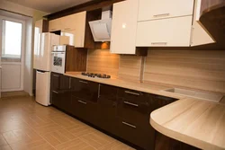 Kitchen dark oak in the interior photo