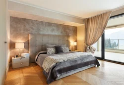Textured plaster in the bedroom photo