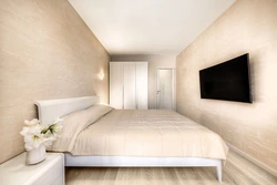 Textured plaster in the bedroom photo