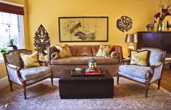 Ocher in the living room interior