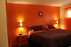 Аранжавы колер у інтэр'еры спальні
