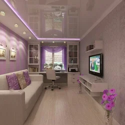 Narrow Living Room Design With Window