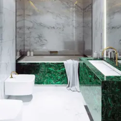 Bathroom green marble design