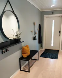 Hallway interior with mirror on the wall