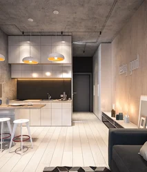 Studiyadagi oshxonaning fotosurati 28 kvadrat metrlik fotosurat