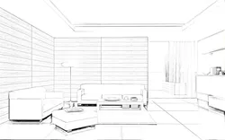 Drawn living room design