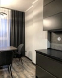 Black Curtains In The Kitchen Interior