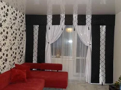 Black Curtains In The Kitchen Interior