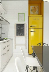 Refrigerator color in kitchen interior photo