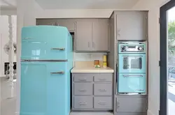 Цвет холодильника в интерьере кухни фото