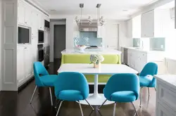 Kitchen design with gray chairs