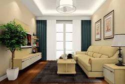 Narrow Living Room Design With Corner Sofa