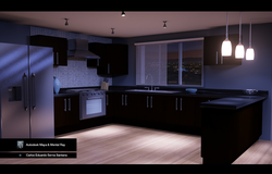 Photo of night kitchen