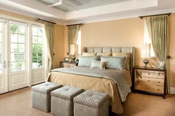 Cream color bedroom interior photo