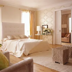 Cream color bedroom interior photo