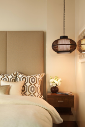 Pendant lamps in the bedroom photo above the bedside tables