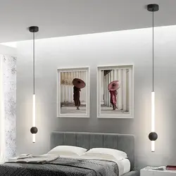 Pendant lamps in the bedroom photo above the bedside tables