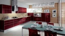 Cherry kitchen in the interior color combination
