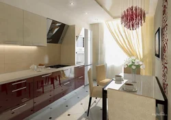 Cherry kitchen in the interior color combination