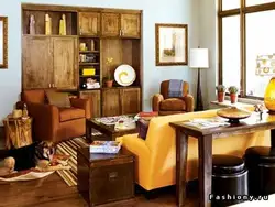 Ocher color in the kitchen interior