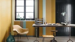 Ocher color in the kitchen interior